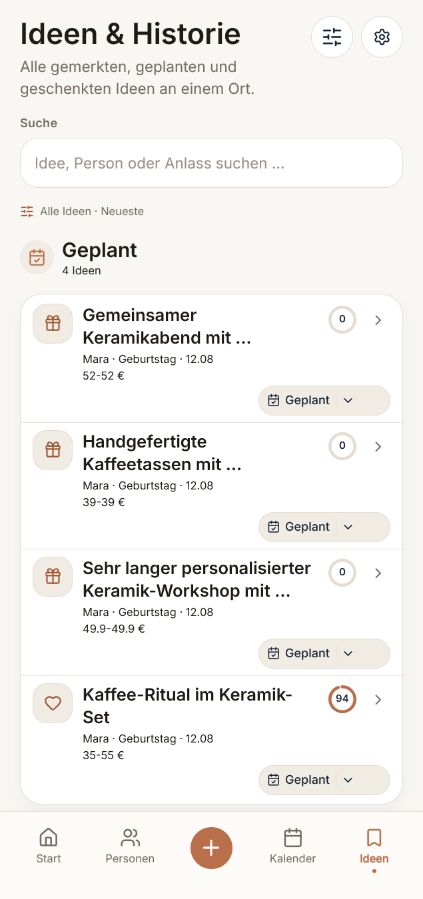 Vorläufige Ansicht des Miveli-Geschenkgedächtnisses