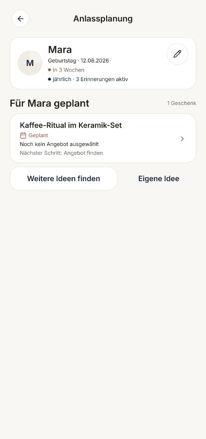 Anlassplanung für Maras Geburtstag